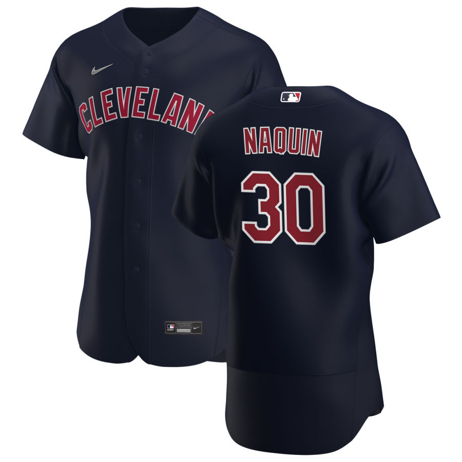 Cleveland Indians 30 Tyler Naquin Men Nike Navy Alternate 2020 Authentic Player MLB Jersey